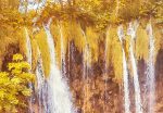 Obraz vodopády v podzimním lese Obraz vodopády v podzimním lese