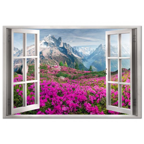 Obraz –  okno do alpské krajiny fialové Obraz –  okno do alpské krajiny fialové