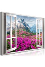Obraz –  okno do alpské krajiny fialové Obraz –  okno do alpské krajiny fialové