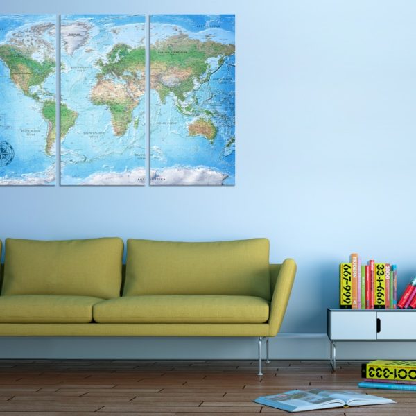 Mapa na korkové tabuli – tradiční mapa světa Mapa na korkové tabuli – tradiční mapa světa