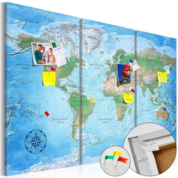 Mapa na korkové tabuli – úchvatná mapa světa Mapa na korkové tabuli – úchvatná mapa světa