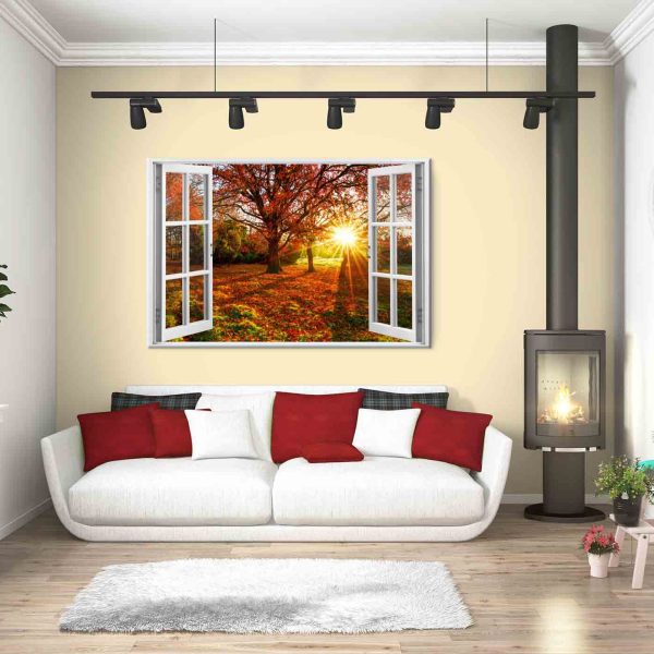 Obraz okno podzimní sluníčko sklad Obraz okno podzimní sluníčko sklad