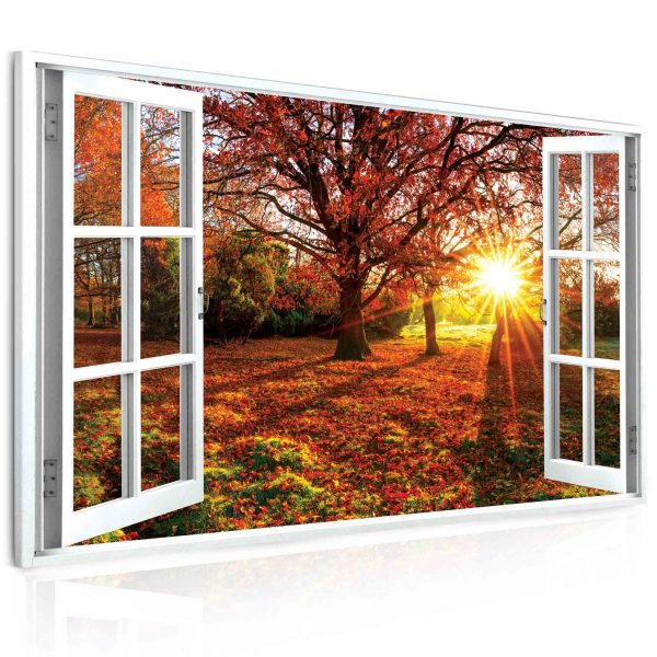 Obraz okno podzimní sluníčko sklad Obraz okno podzimní sluníčko sklad