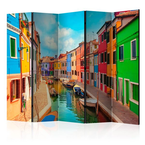Paraván –  Colorful Canal in Burano II [Room Dividers] Paraván –  Colorful Canal in Burano II [Room Dividers]