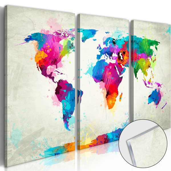 Obraz na akrylátovém skle – World Map: An Explosion of Colours [Glass] Obraz na akrylátovém skle – World Map: An Explosion of Colours [Glass]