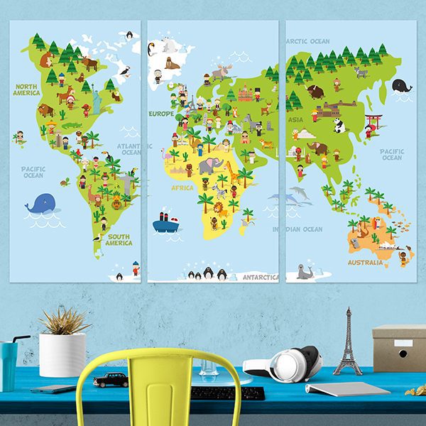Obraz na korku – Children’s World [Cork Map] Obraz na korku – Children’s World [Cork Map]
