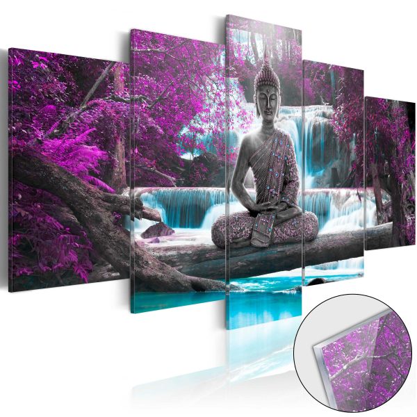 Obraz na akrylátovém skle – Waterfall and Buddha [Glass] Obraz na akrylátovém skle – Waterfall and Buddha [Glass]