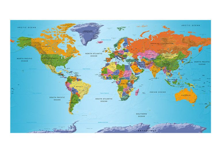Fototapeta XXL – World Map: Colourful Geography II Fototapeta XXL – World Map: Colourful Geography II