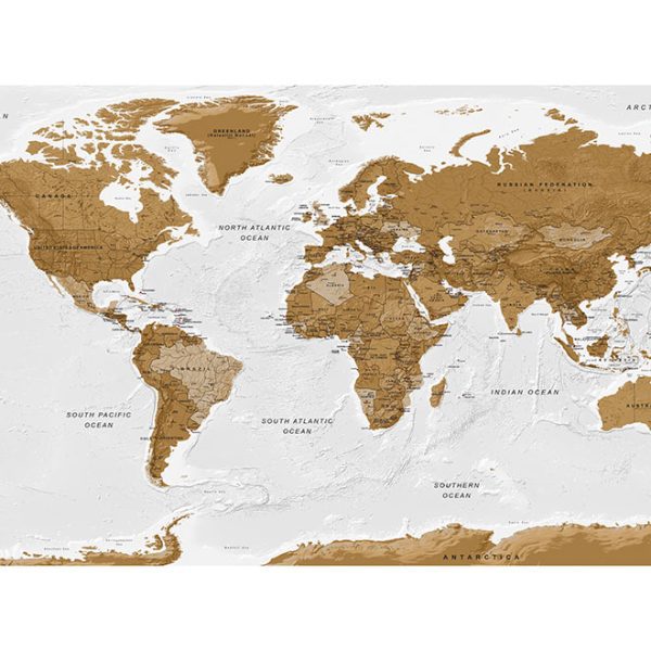 Samolepící fototapeta – World Map: White Oceans II Samolepící fototapeta – World Map: White Oceans II
