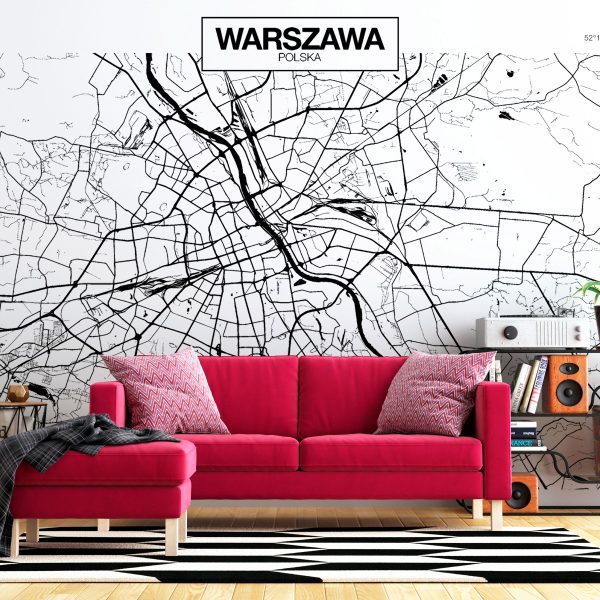 Samolepící fototapeta – Warsaw Map Samolepící fototapeta – Warsaw Map