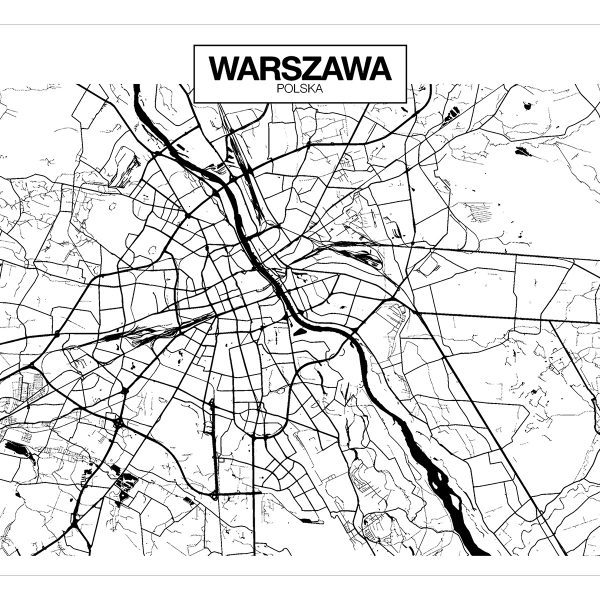 Fototapeta – Warsaw Map Fototapeta – Warsaw Map