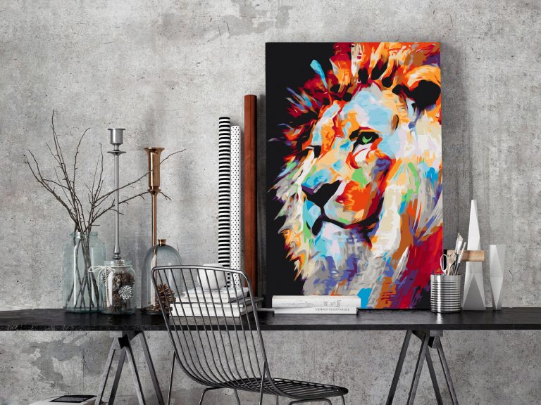 Malování podle čísel – Portrait of a Colourful Lion Malování podle čísel – Portrait of a Colourful Lion