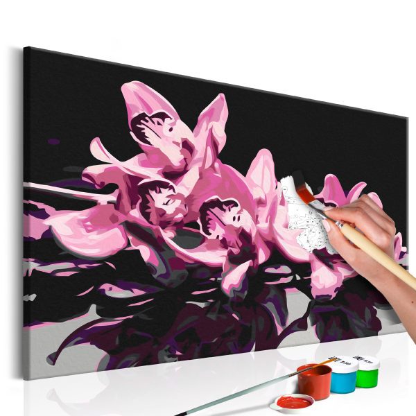Malování podle čísel – Pink Orchid (Black Background) Malování podle čísel – Pink Orchid (Black Background)