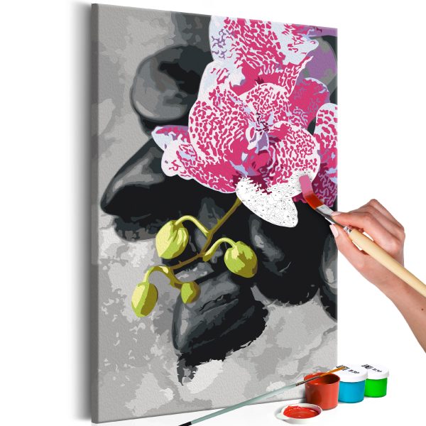 Malování podle čísel – Pink Flower and Stones Malování podle čísel – Pink Flower and Stones