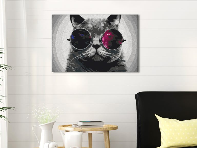 Malování podle čísel – Cat With Glasses Malování podle čísel – Cat With Glasses