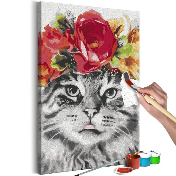 Malování podle čísel – Cat With Flowers Malování podle čísel – Cat With Flowers