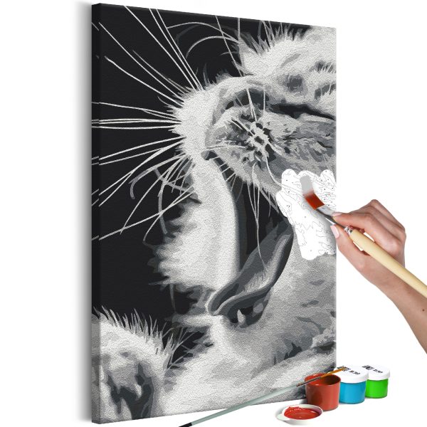Malování podle čísel – Yawning Kitten Malování podle čísel – Yawning Kitten
