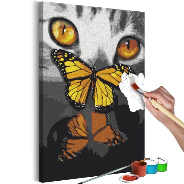 Malování podle čísel – Kitten and Butterfly Malování podle čísel – Kitten and Butterfly