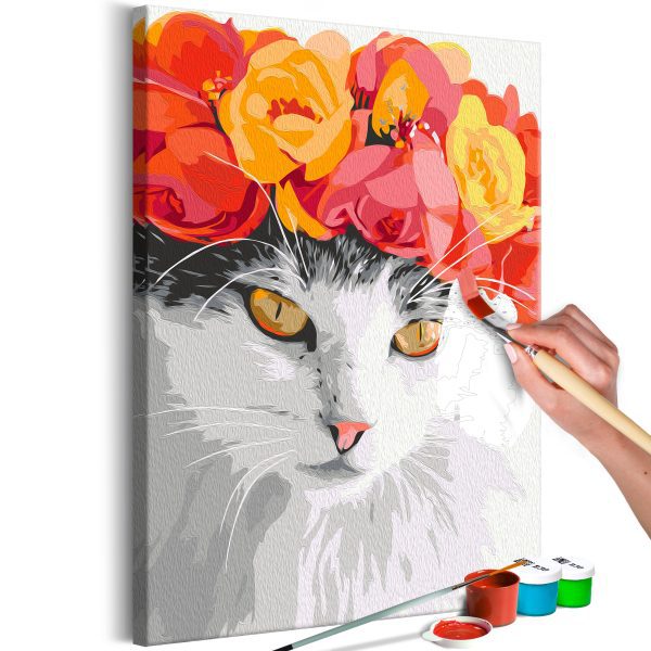 Malování podle čísel – Flowery Cat Malování podle čísel – Flowery Cat