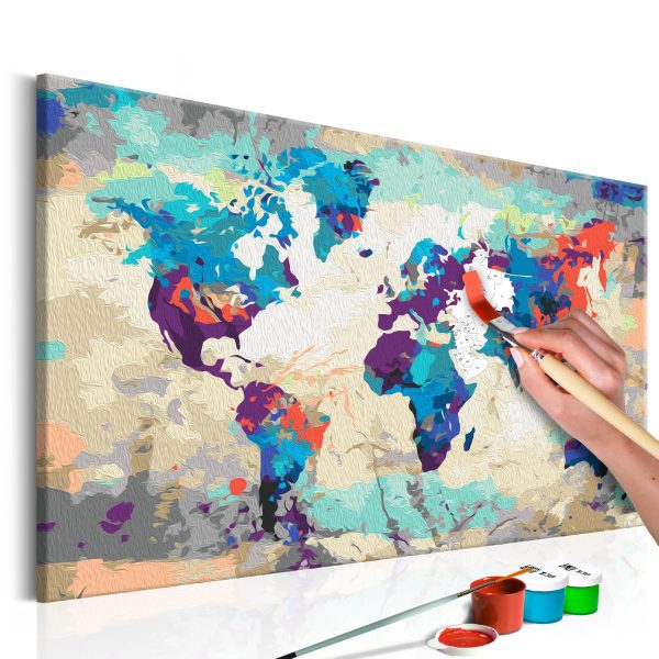 Malování podle čísel – World Map (Blue & Red) 3 Parts Malování podle čísel – World Map (Blue & Red) 3 Parts