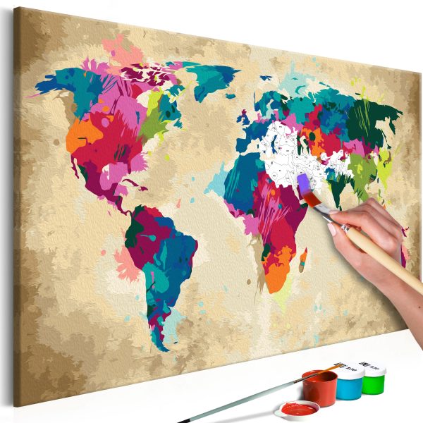 Malování podle čísel – World Map (Colour Splashes) Malování podle čísel – World Map (Colour Splashes)