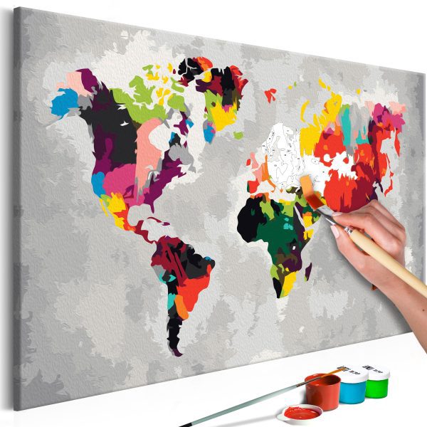Malování podle čísel – World Map (Blue & Red) 3 Parts Malování podle čísel – World Map (Blue & Red) 3 Parts