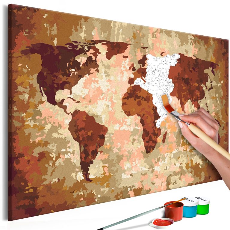 Malování podle čísel – World Map (Earth Colours) Malování podle čísel – World Map (Earth Colours)