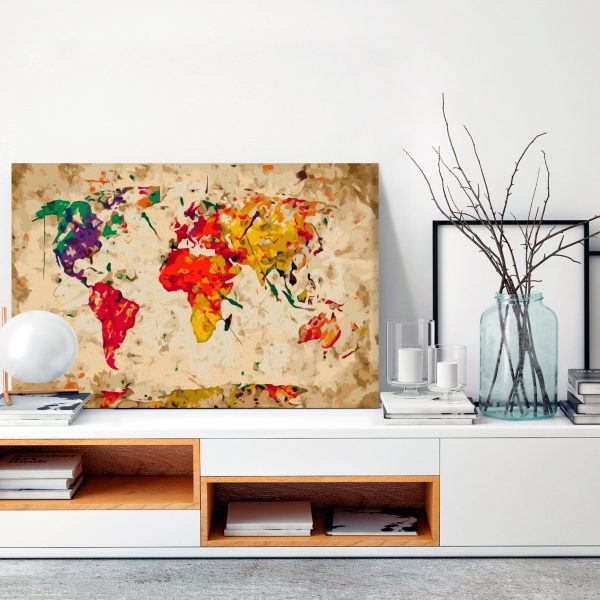 Malování podle čísel – World Map (Colour Splashes) Malování podle čísel – World Map (Colour Splashes)