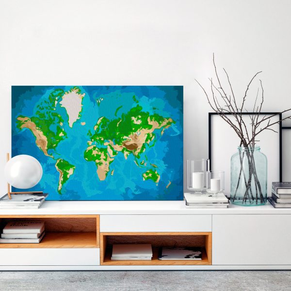 Malování podle čísel – World Map (Blue & Green) Malování podle čísel – World Map (Blue & Green)