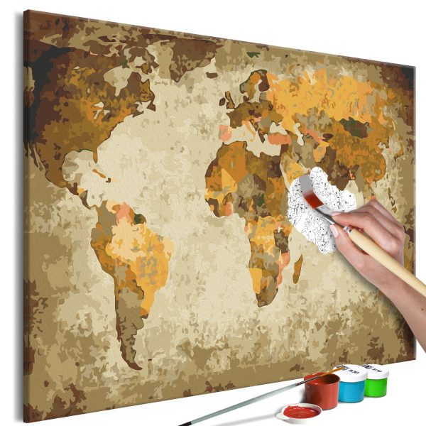 Malování podle čísel – Brown World Map Malování podle čísel – Brown World Map