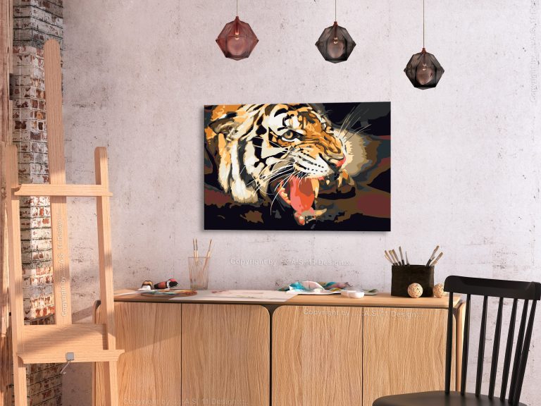 Malování podle čísel – Tiger Roar Malování podle čísel – Tiger Roar