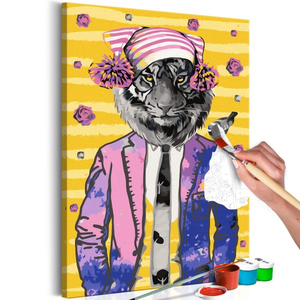 Malování podle čísel – Tiger in Hat Malování podle čísel – Tiger in Hat