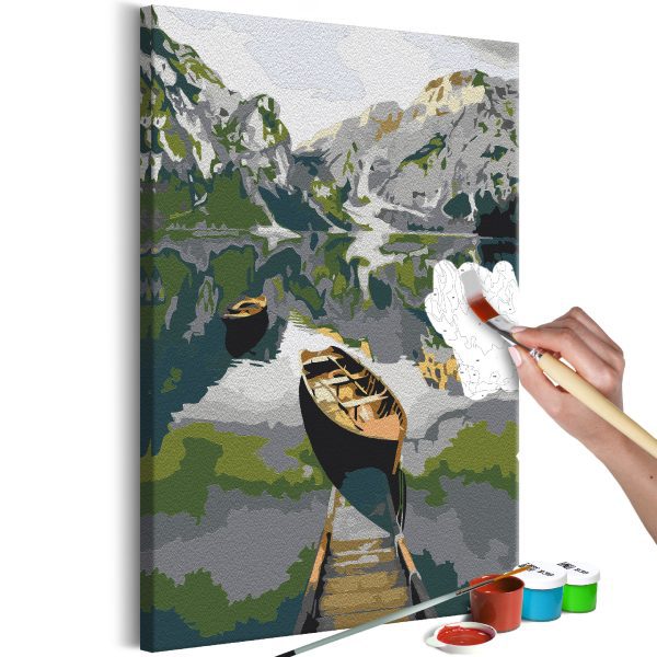 Malování podle čísel – Boat in the Mountains Malování podle čísel – Boat in the Mountains