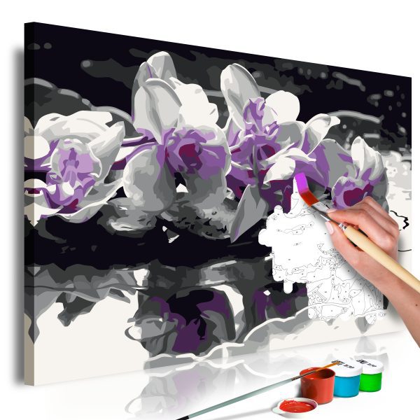 Malování podle čísel – Purple Orchid (Black Background & Reflection In The Water) Malování podle čísel – Purple Orchid (Black Background & Reflection In The Water)