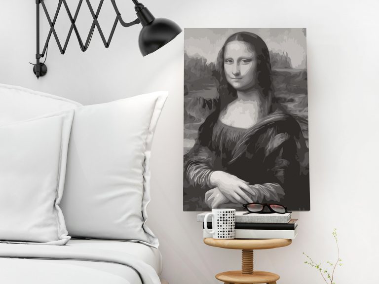 Malování podle čísel – Black and White Mona Lisa Malování podle čísel – Black and White Mona Lisa