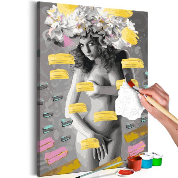 Malování podle čísel – Naked Woman With Flowers Malování podle čísel – Naked Woman With Flowers
