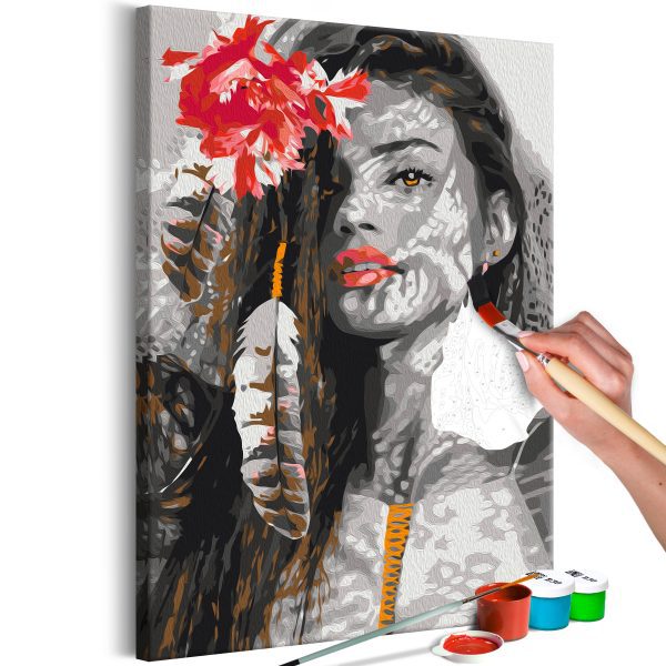 Malování podle čísel – Woman With Feather Malování podle čísel – Woman With Feather