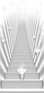 Fototapeta na dveře – Photo wallpaper – White stairs and jewels I Fototapeta na dveře – Photo wallpaper – White stairs and jewels I