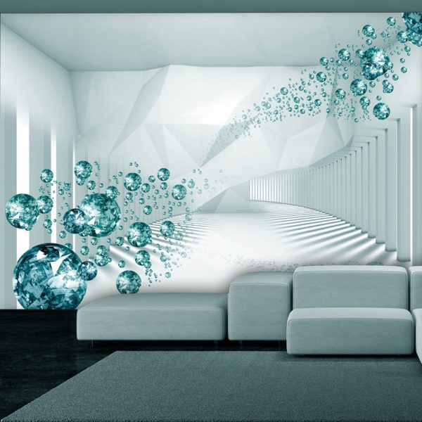 Samolepící fototapeta – Diamond Corridor (Turquoise) Samolepící fototapeta – Diamond Corridor (Turquoise)