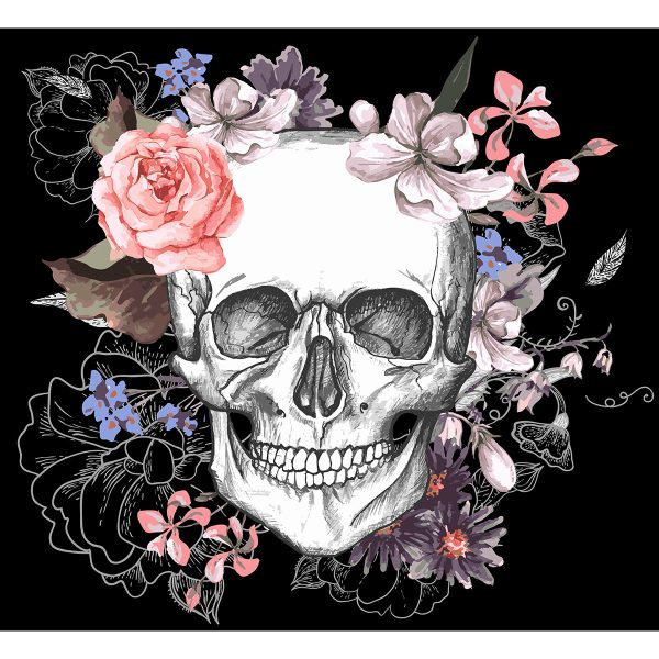 Samolepící fototapeta – Skull and Flowers Samolepící fototapeta – Skull and Flowers