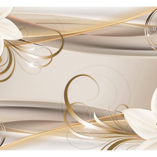 Samolepící fototapeta – Lilies and The Gold Spirals Samolepící fototapeta – Lilies and The Gold Spirals