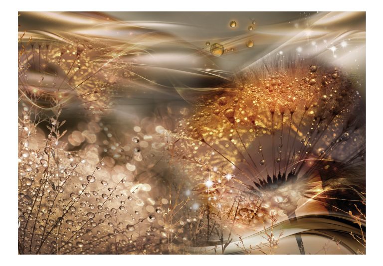 Samolepící fototapeta – Dandelions‘ World (Gold) Samolepící fototapeta – Dandelions‘ World (Gold)