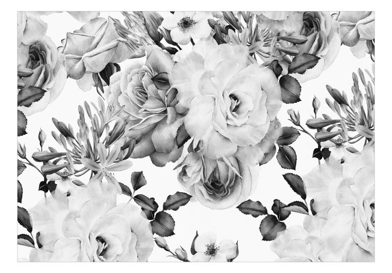 Samolepící fototapeta – Sentimental Garden (Black and White) Samolepící fototapeta – Sentimental Garden (Black and White)