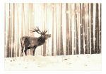 Samolepící fototapeta – Deer in the Snow (Sepia) Samolepící fototapeta – Deer in the Snow (Sepia)