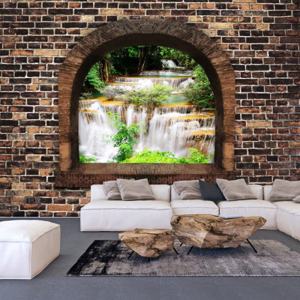 Samolepící fototapeta – Stony Window: Waterfalls Samolepící fototapeta – Stony Window: Waterfalls