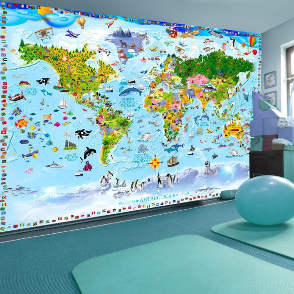 Samolepící fototapeta – World Map for Kids Samolepící fototapeta – World Map for Kids
