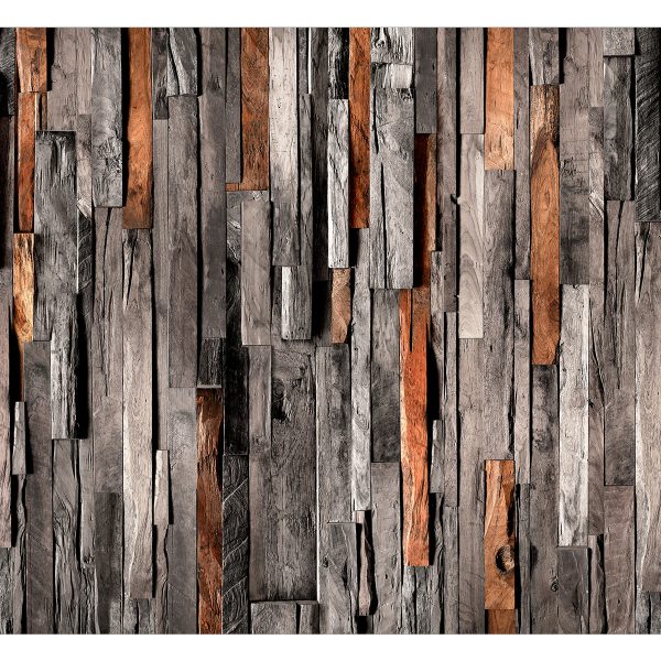 Samolepící fototapeta – Wooden Curtain (Grey and Brown) Samolepící fototapeta – Wooden Curtain (Grey and Brown)
