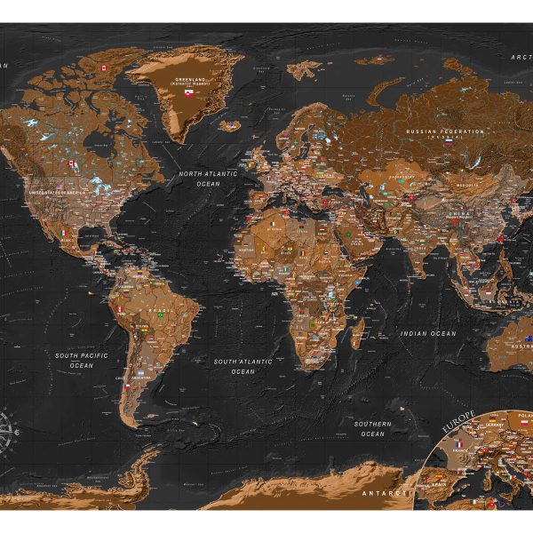 Samolepící fototapeta – World: Stylish Map Samolepící fototapeta – World: Stylish Map