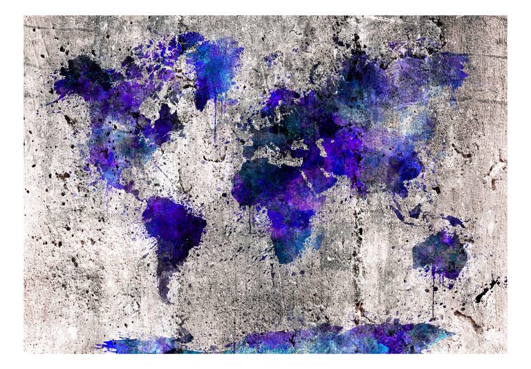 Samolepící fototapeta – World Map: Ink Blots Samolepící fototapeta – World Map: Ink Blots
