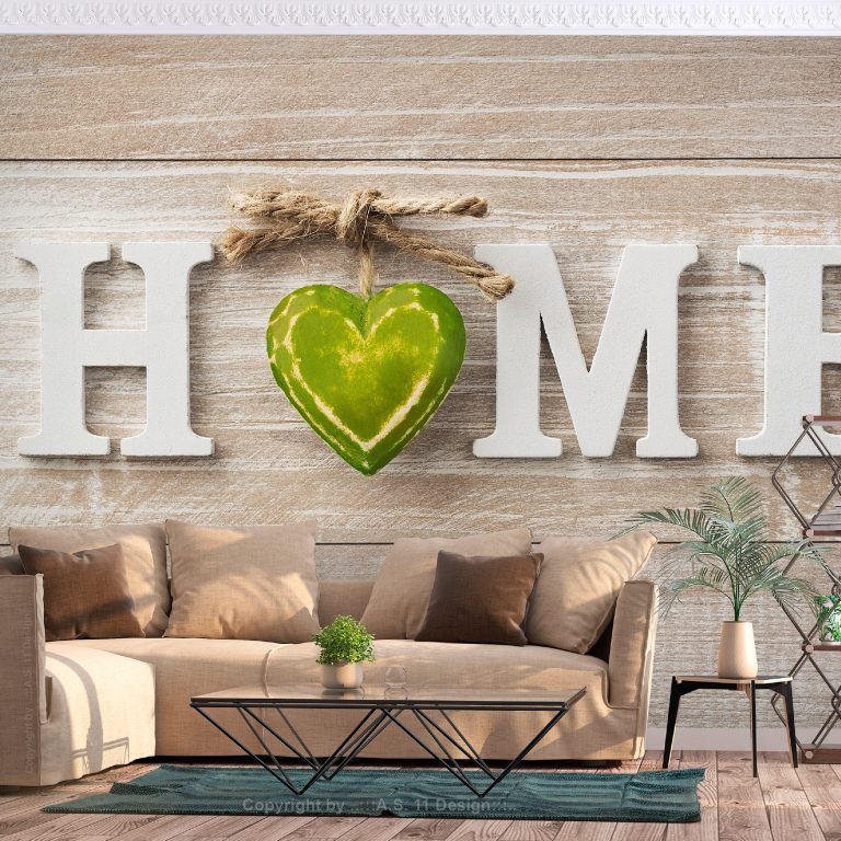 Samolepící fototapeta – Home Heart (Green) Samolepící fototapeta – Home Heart (Green)
